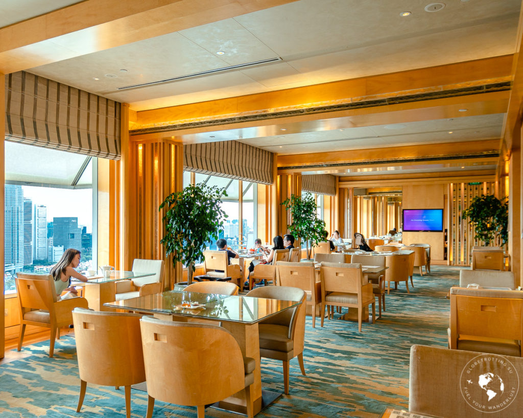 The beautiful club-lounge at Ritz Carlton Millenia with unlimited food & drink