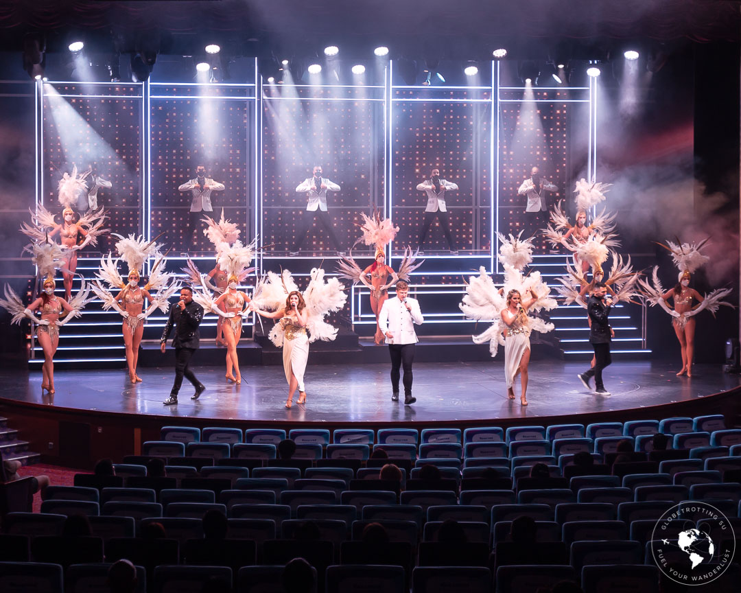 Sequins and Feathers performance on stage in Royal Caribbean Cruise