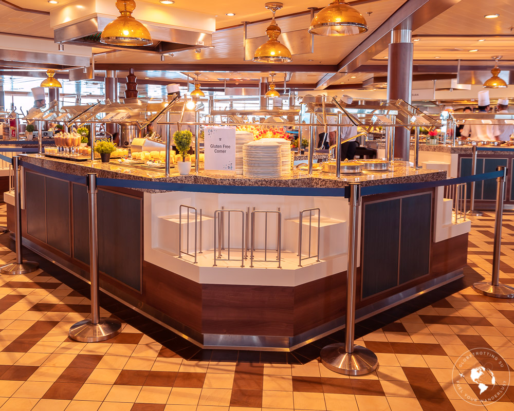 The buffet options of food at Windjammer in Royal Caribbean